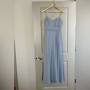 Hayley Paige Chiffon Bridesmaid Dress - Light Blue - Size 2